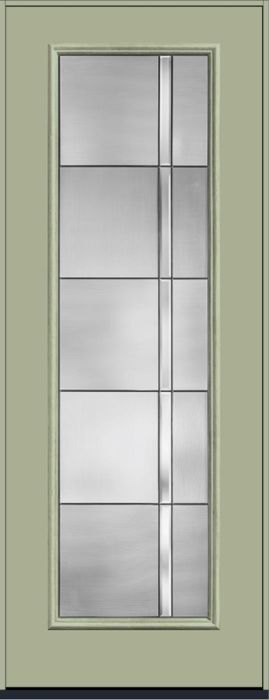 96" Axis Contemporary Modern Full Lite Smooth Fiberglass Single Door
