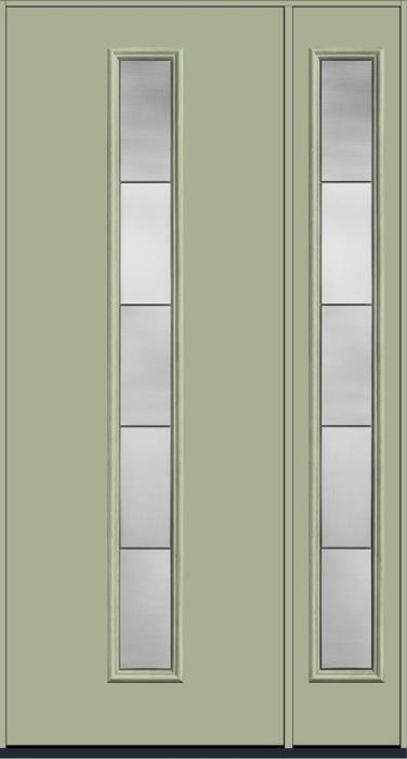 96" Axis Modern Pulse Linea Centered Smooth Fiberglass Single Door, Sidelite