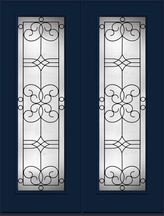 96" Salinas Full Lite Smooth Fiberglass Double Door
