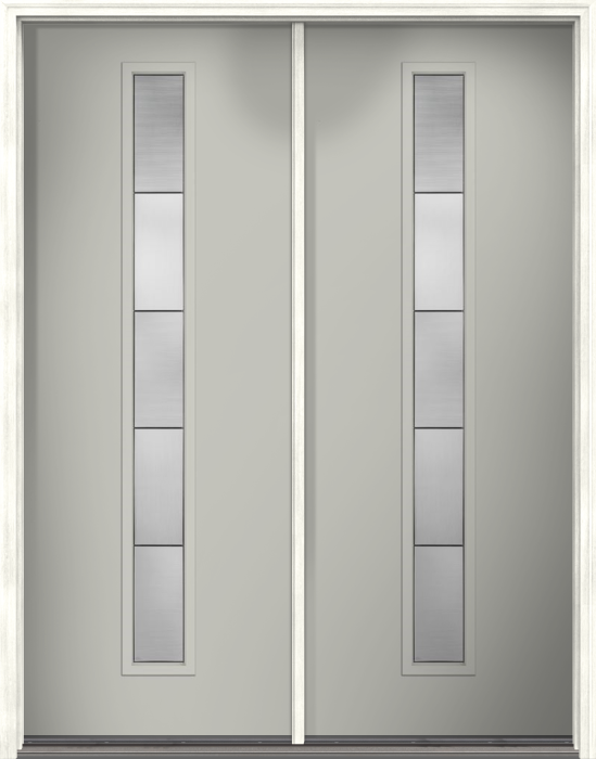96" Axis Modern Pulse Linea Centered Smooth Fiberglass Double Door