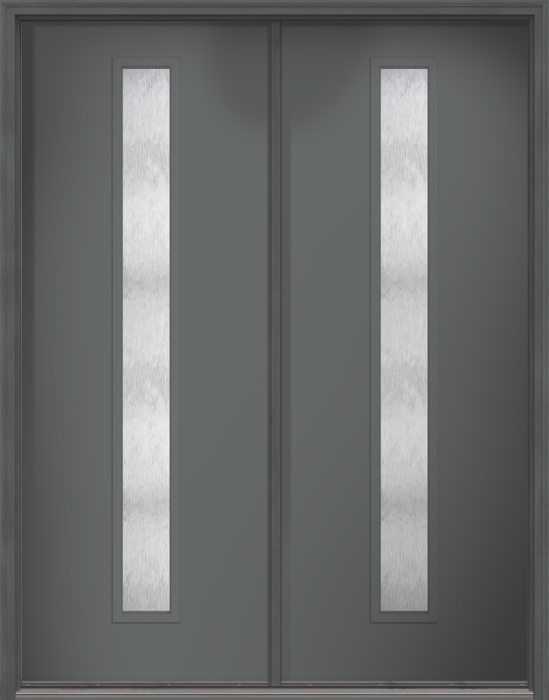 96" Chord Modern Pulse Linea Centered Smooth Fiberglass Double Door