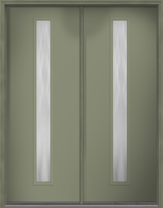 96" Chinchilla Modern Pulse Linea Centered Smooth Fiberglass Double Door