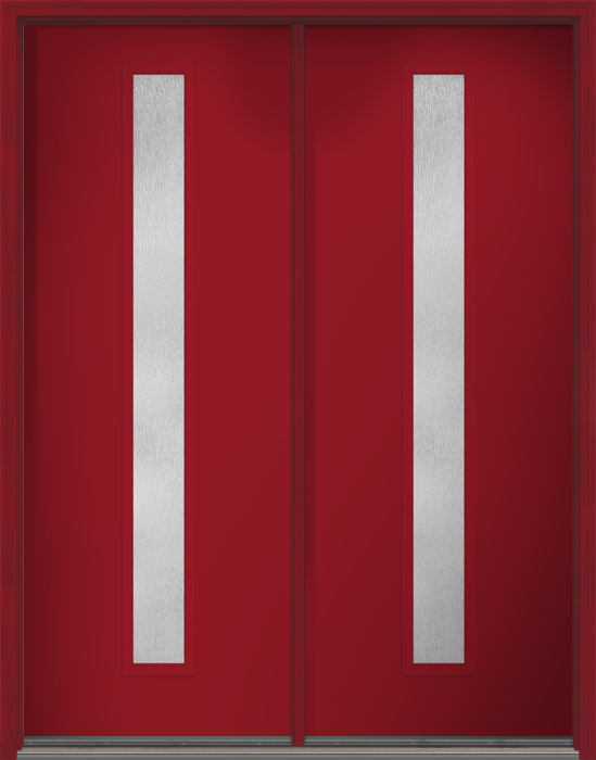 96" Rainglass Modern Pulse Linea Centered Smooth Fiberglass Double Door