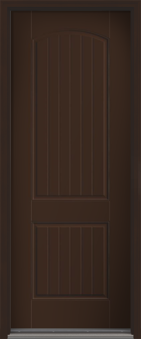 96" 2 Panel Plank Soft Arch Smooth Fiberglass Single Door