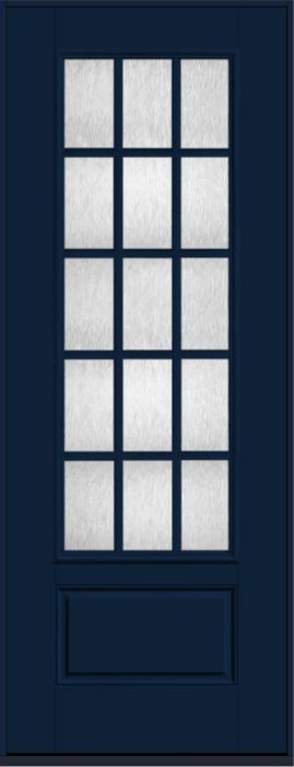 96" Chord Colonial 15 Lite SDL Smooth 3/4 Lite 1 Panel Fiberglass Single Door