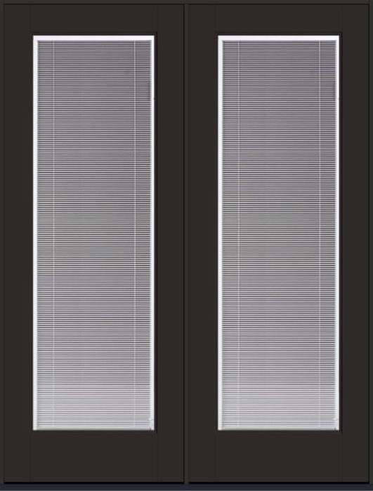 96" Clear Raise/Tilt Smooth Full Lite Flush-Glazed Fiberglass Double Door