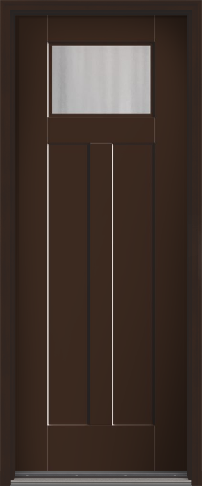 96" Chinchilla Craftsman Lite 2 Panel Shaker Smooth Fiberglass Single Door