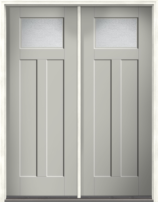 96" Granite Craftsman Top View 2 Panel Shaker Smooth Fiberglass Double Door