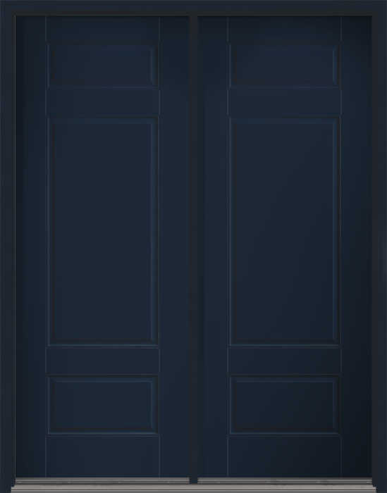 96" 3 Panel Smooth Fiberglass Double Door