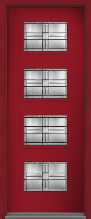 96" Saratoga Pulse Ari 4-Lite Smooth Fiberglass Single Door