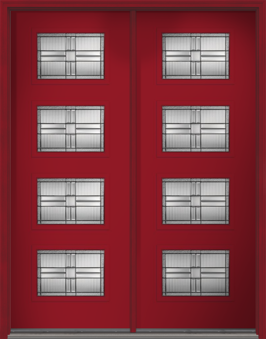 96" Saratoga Pulse Ari 4-Lite Smooth Fiberglass Double Door