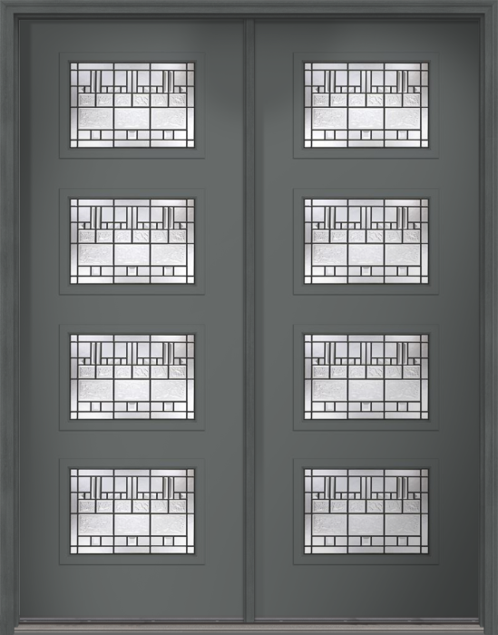 96" Sedona Pulse Ari 4-Lite Smooth Fiberglass Double Door