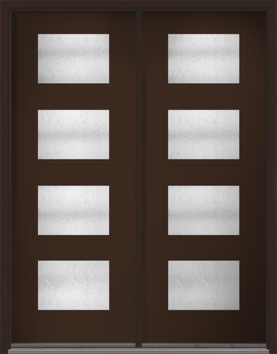 96" Chord Modern Pulse Ari 4-Lite Smooth Fiberglass Double Door