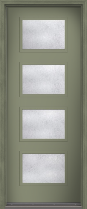 96" Rainglass Modern Pulse Ari 4-Lite Smooth Fiberglass Single Door