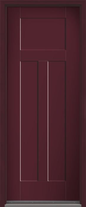 96" 3 Panel Craftsman Smooth Fiberglass Single Door