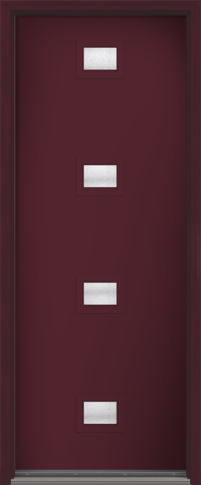 96" Chord Modern Pulse Echo 4-Lite Centered Smooth Fiberglass Single Door
