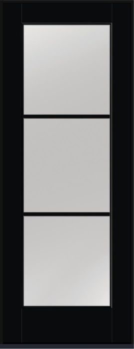 96" Clear Colonial 3 Lite SDL Flat 1-1/8" Smooth Full Lite Flush-Glazed Fiberglass Single Door
