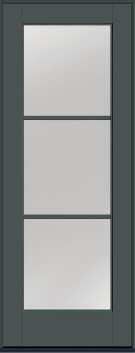 96" Low-E Colonial 3 Lite SDL Flat 1-1/8" Smooth Full Lite Flush-Glazed Fiberglass Single Door