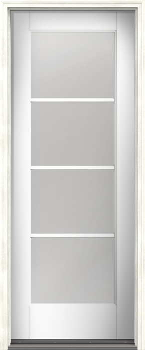 96" Low-E Colonial 4 Lite SDL Flat 1-1/8" Smooth Full Lite Flush-Glazed Fiberglass Single Door