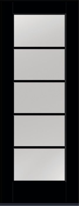 96" Clear Colonial 5 Lite SDL Flat 1-1/8" Smooth Full Lite Flush-Glazed Fiberglass Single Door