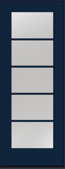 96" Low-E Colonial 5 Lite SDL Flat 1-1/8" Smooth Full Lite Flush-Glazed Fiberglass Single Door