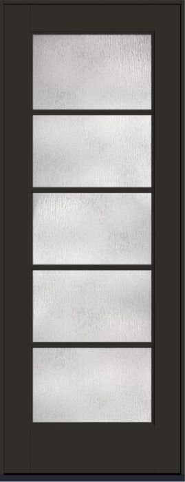 96" Rainglass Colonial 5 Lite SDL Flat 1-1/8" Smooth Full Lite Flush-Glazed Fiberglass Single Door