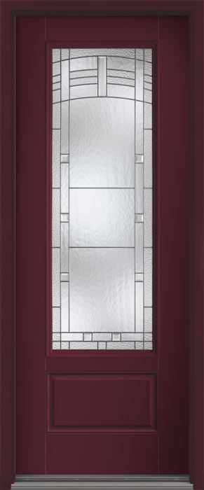 96" Maple Park 3/4 Lite 1 Panel Smooth Fiberglass Single Door
