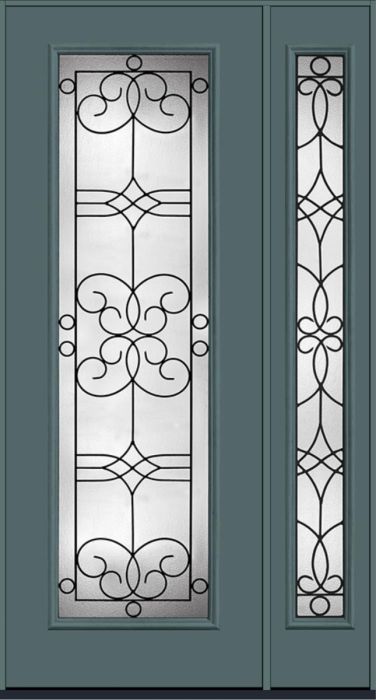 96" Salinas Full Lite Smooth Fiberglass Single Door, Sidelite