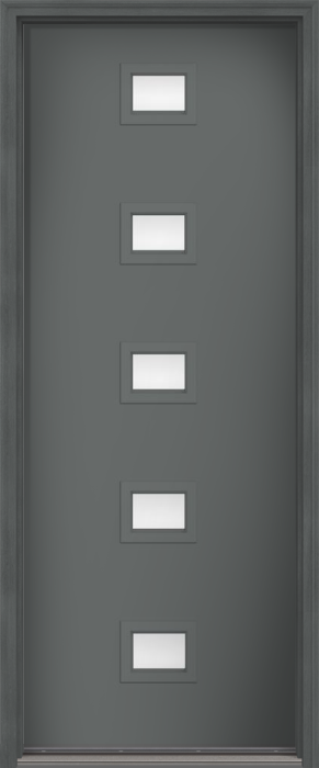 96" Low-E Modern Pulse Echo 5-Lite Centered Smooth Fiberglass Single Door