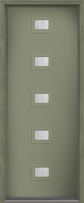 96" Chinchilla Modern Pulse Echo 5-Lite Centered Smooth Fiberglass Single Door