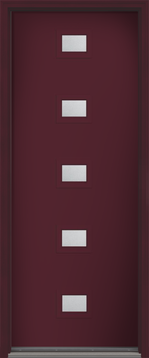 96" Granite Modern Pulse Echo 5-Lite Centered Smooth Fiberglass Single Door