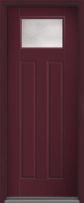 96" Rainglass Craftsman Top View 2 Panel Smooth Fiberglass Single Door