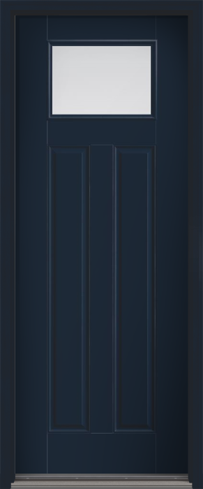 96" Low-E Craftsman Top View 2 Panel Smooth Fiberglass Single Door