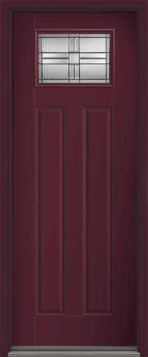 96" Saratoga Craftsman Top View 2 Panel Smooth Fiberglass Single Door