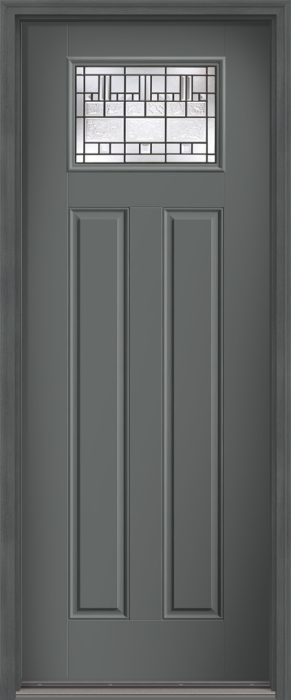 96" Sedona Craftsman Lite 2 Panel Smooth Fiberglass Single Door
