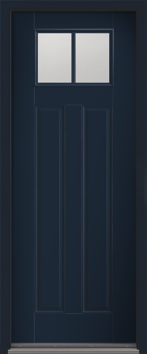 96" Low-E Craftsman 2 Lite 2 Panel SDL Smooth Fiberglass Single Door