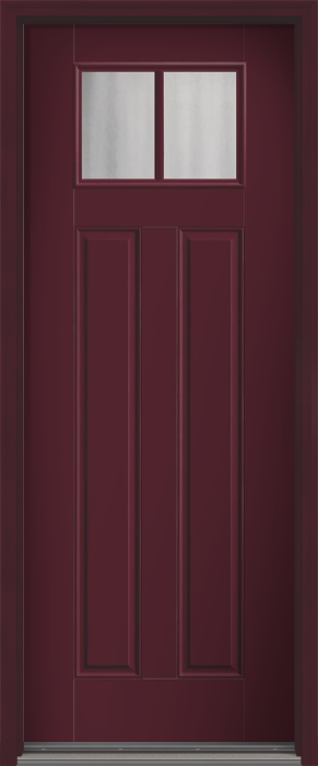 96" Chinchilla Craftsman 2 Lite 2 Panel SDL Smooth Fiberglass Single Door