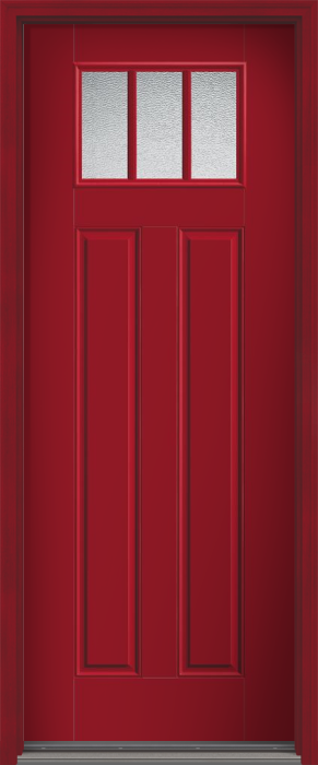 96" Granite Craftsman 3 Lite 2 Panel SDL Smooth Fiberglass Single Door