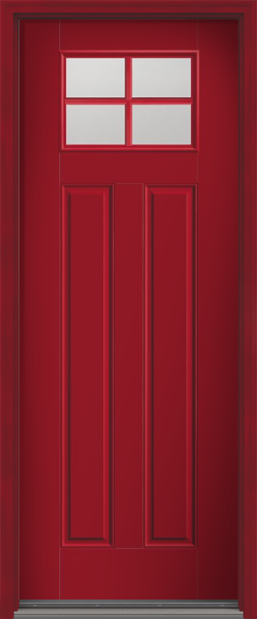96" Low-E Craftsman 4 Lite 2 Panel SDL Smooth Fiberglass Single Door