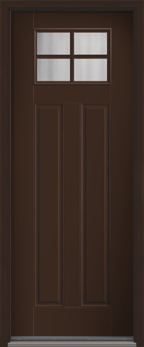96" Chinchilla Craftsman 4 Lite 2 Panel SDL Smooth Fiberglass Single Door