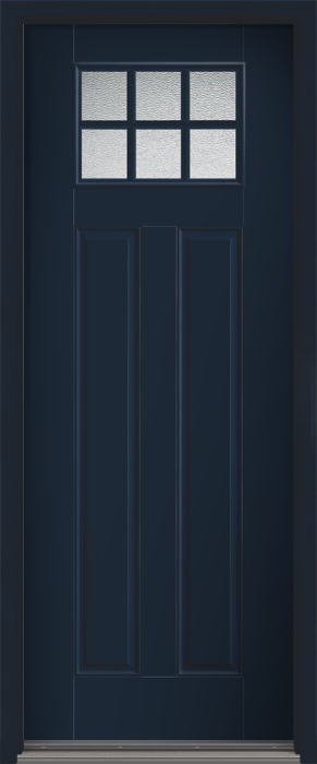 96" Granite Craftsman 6 Lite 2 Panel SDL Smooth Fiberglass Single Door