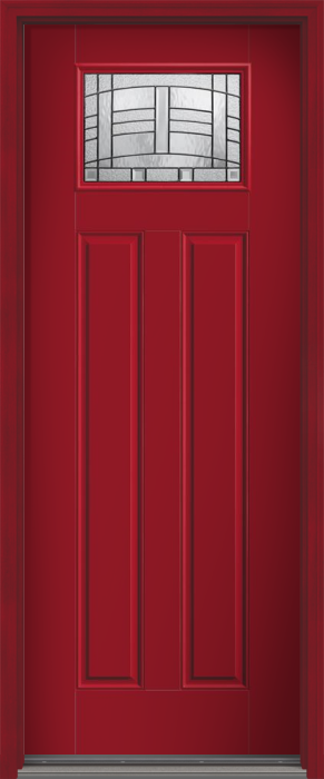 96" Maple Park Craftsman Lite 2 Panel Smooth Fiberglass Single Door