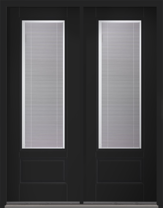 96" Low-E Raise/Tilt Smooth 3/4 Lite 1 Panel Fiberglass Double Door