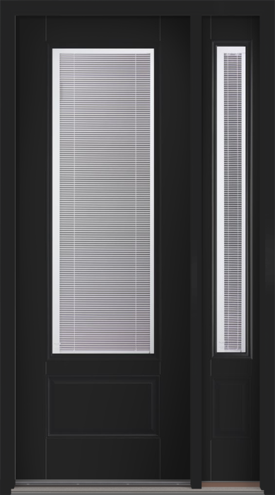 96" Low-E Raise/Tilt Smooth 3/4 Lite 1 Panel Fiberglass Single Door, Sidelite