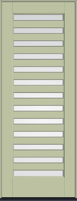 96" Low-E Slimlite 13 Lite SDL Flat 3-1/2" Smooth Full Lite Flush-Glazed Fiberglass Single Door