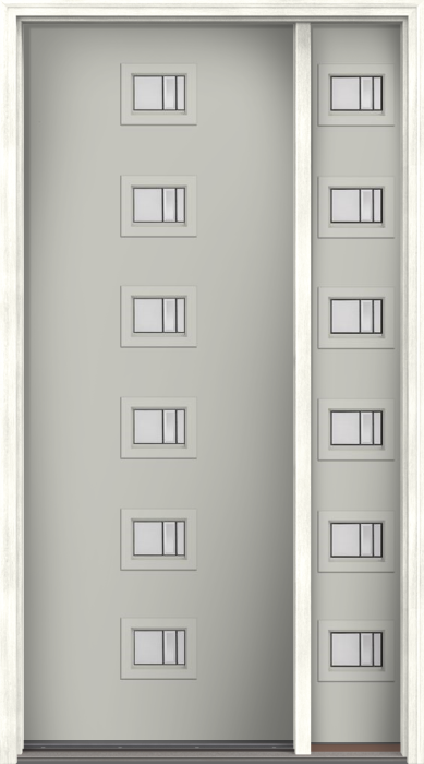 96" Axis Modern Pulse Echo 6-Lite Centered Smooth Fiberglass Single Door, Sidelite
