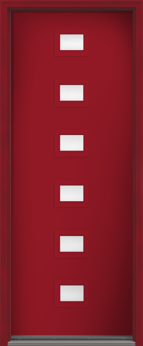 96" Low-E Modern Pulse Echo 6-Lite Centered Smooth Fiberglass Single Door