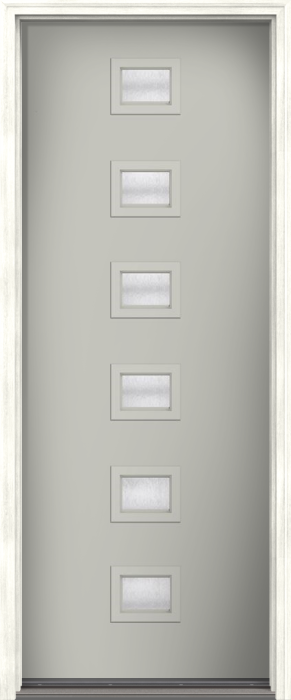 96" Chord Modern Pulse Echo 6-Lite Centered Smooth Fiberglass Single Door