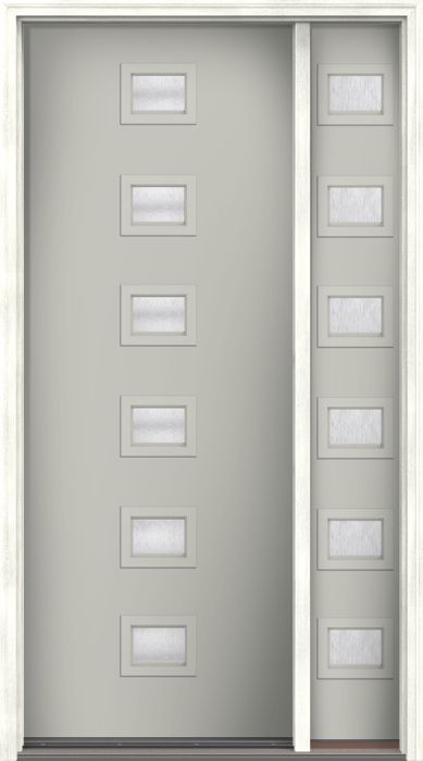 96" Chord Modern Pulse Echo 6-Lite Centered Smooth Fiberglass Single Door, Sidelite