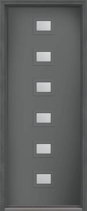 96" Granite Modern Pulse Echo 6-Lite Centered Smooth Fiberglass Single Door